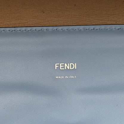 Fendi Vitello King Plexiglass Logo Embossed Medium Fendi Sunshine Shopper Tote Azzurro Baby 6 of 11