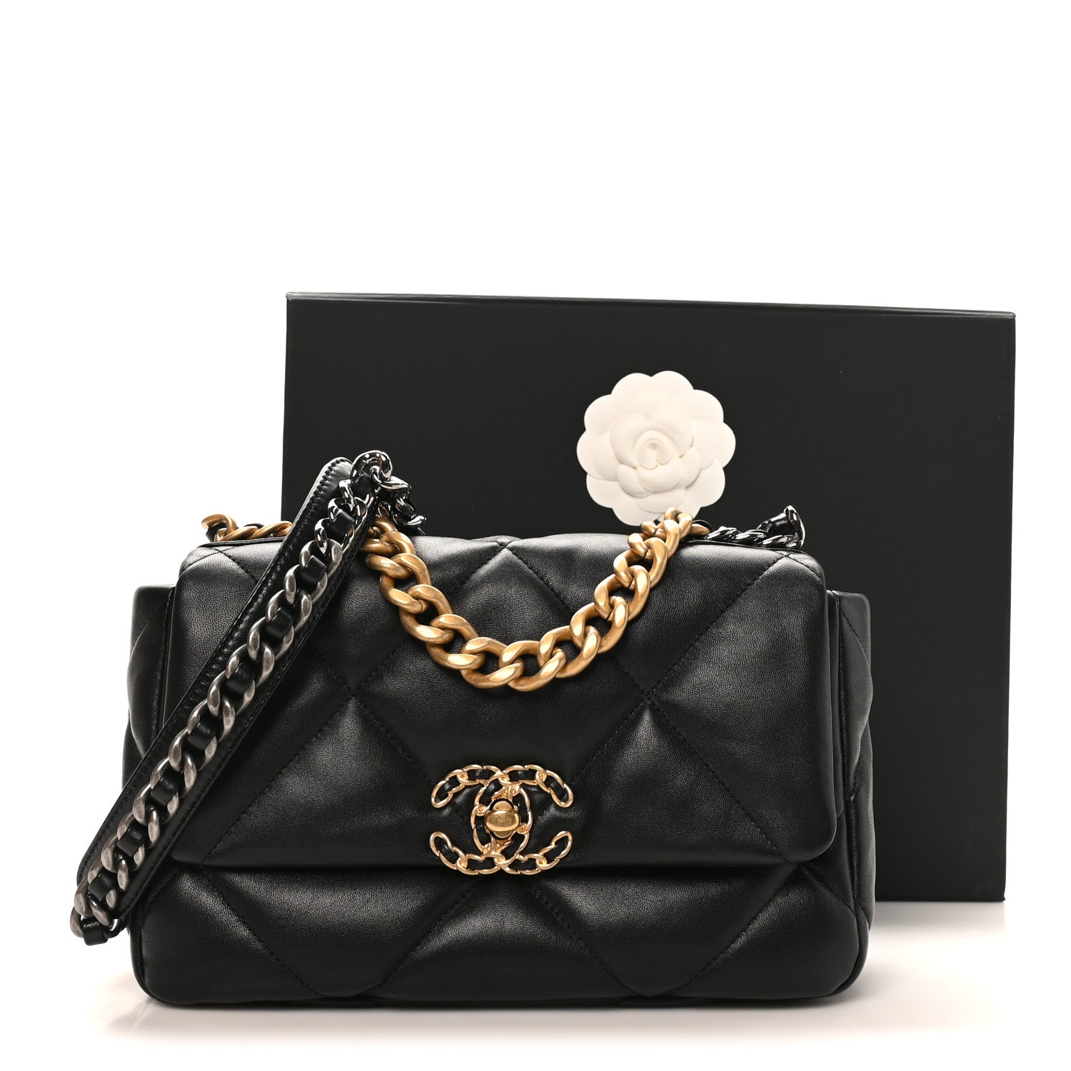 Chanel Lambskin Quilted Medium Chanel 19 Flap Black 11 of 11