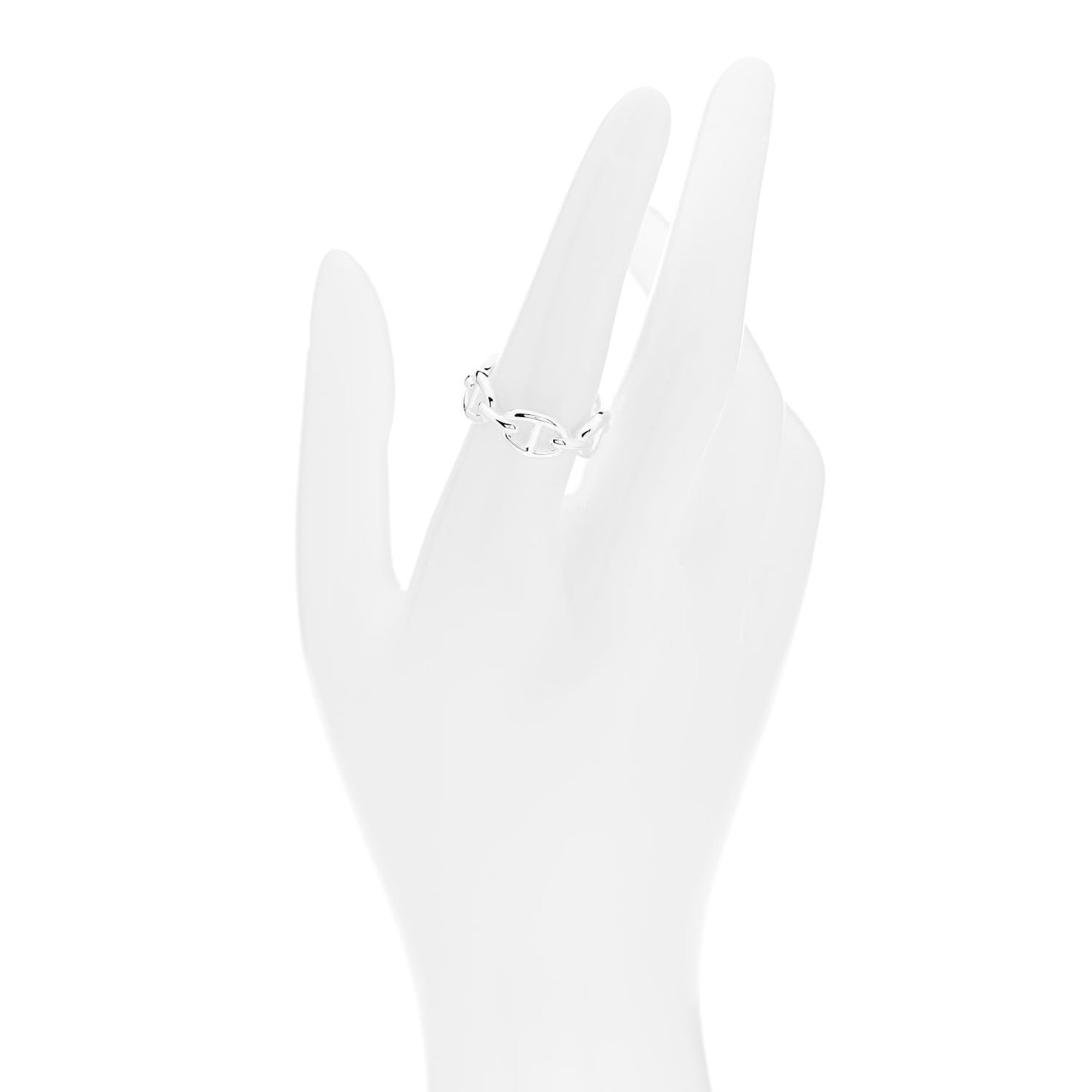 Sterling Silver PM Chaine d'Ancre Enchainee Band Ring 55 7.25