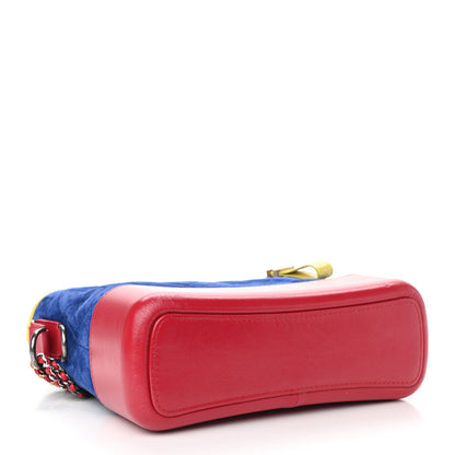 Chanel Suede Calfskin Quilted Medium Gabrielle Hobo Red Blue Yellow 4 of 11