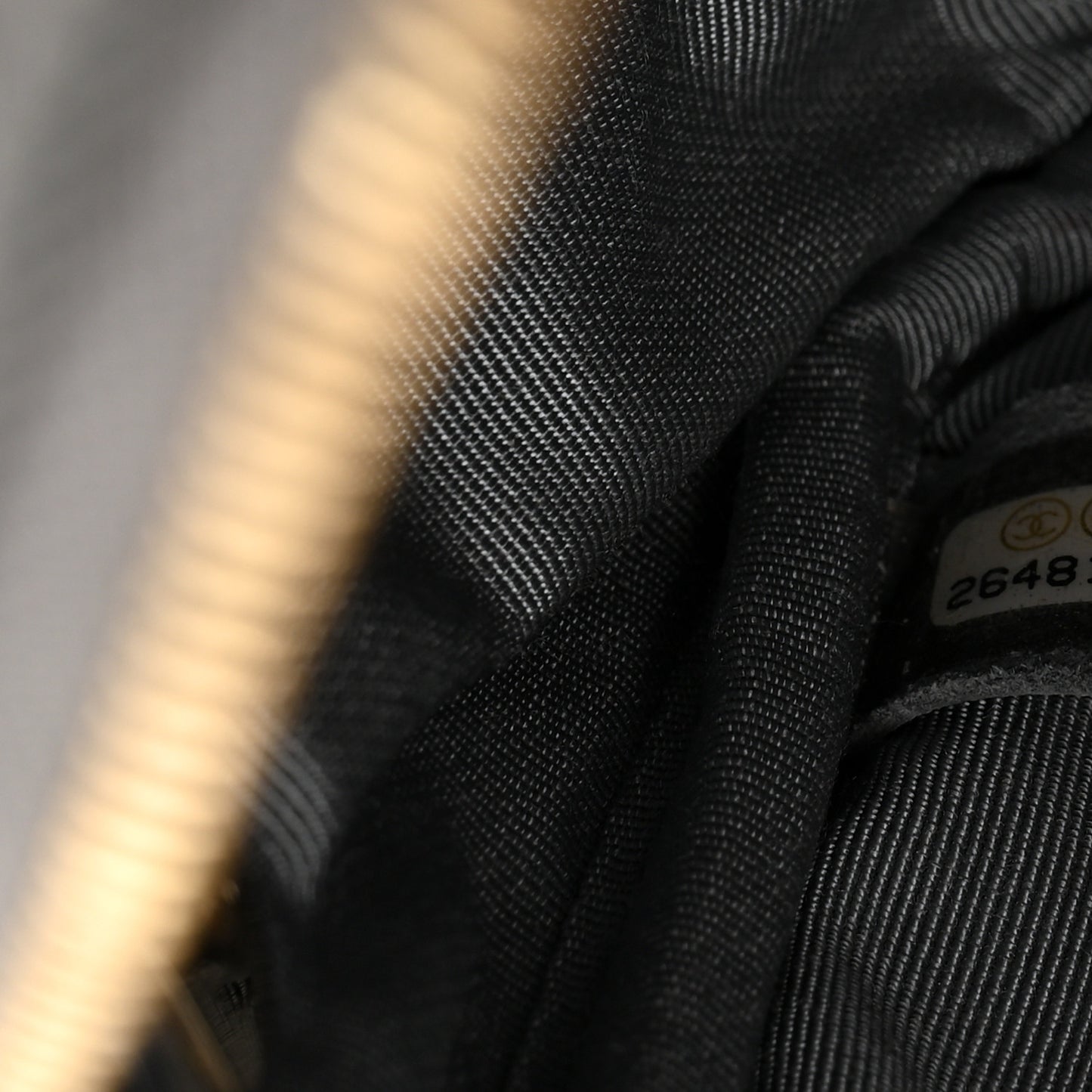Iridescent Caviar Flat Quilted Small Coco Tassel Camera Case Grey