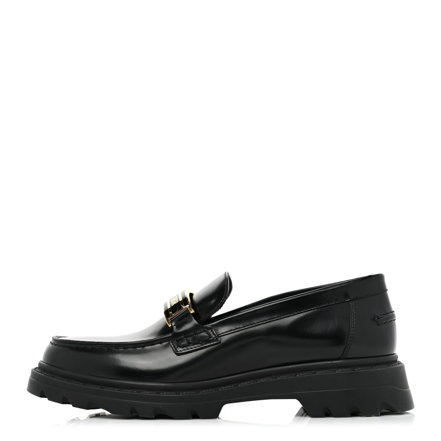Brushed Calfskin Dior Code Lug Sole 15mm Loafers 36 Black