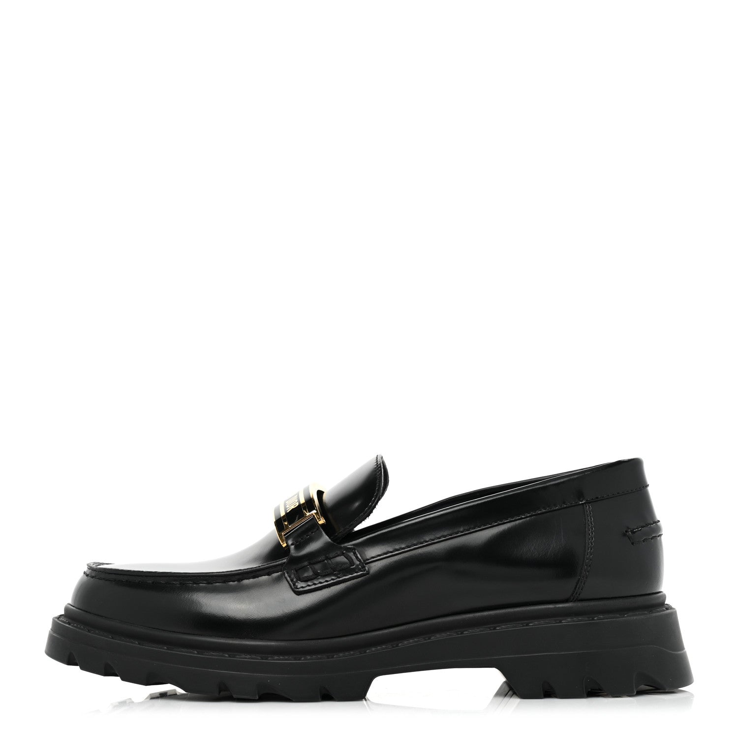 Christian Dior Brushed Calfskin Dior Code Lug Sole 15mm Loafers 36 Black 1 of 9