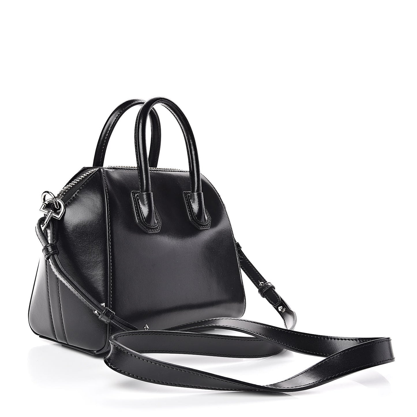 Shiny Lord Calfskin Mini Antigona Black