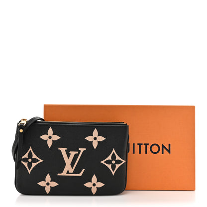 Louis Vuitton Empreinte Monogram Giant Double Zip Pochette Black Cream 11 of 11