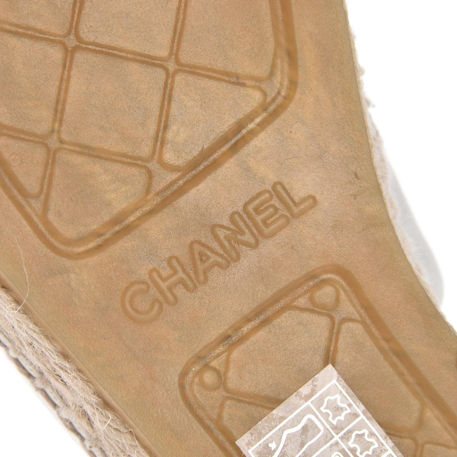 Chanel Iridescent Goatskin CC Espadrille Mules 37 Ivory Black 7 of 10