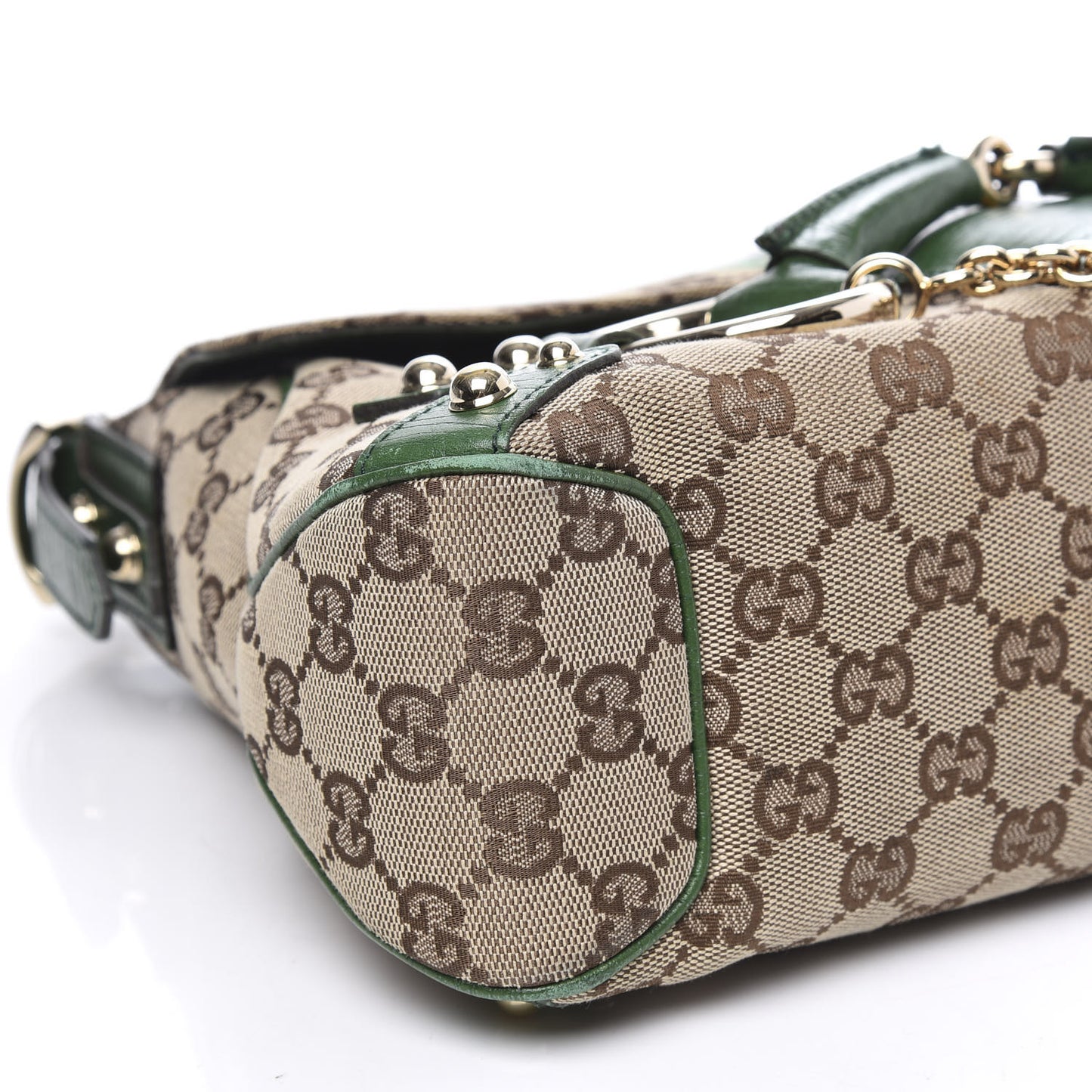Monogram Horsebit Web Flap Bag Green