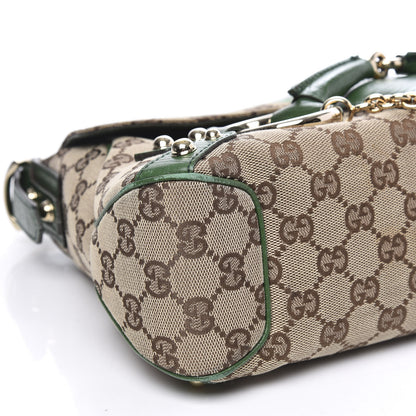 Gucci Monogram Horsebit Web Flap Bag Green 7 of 13