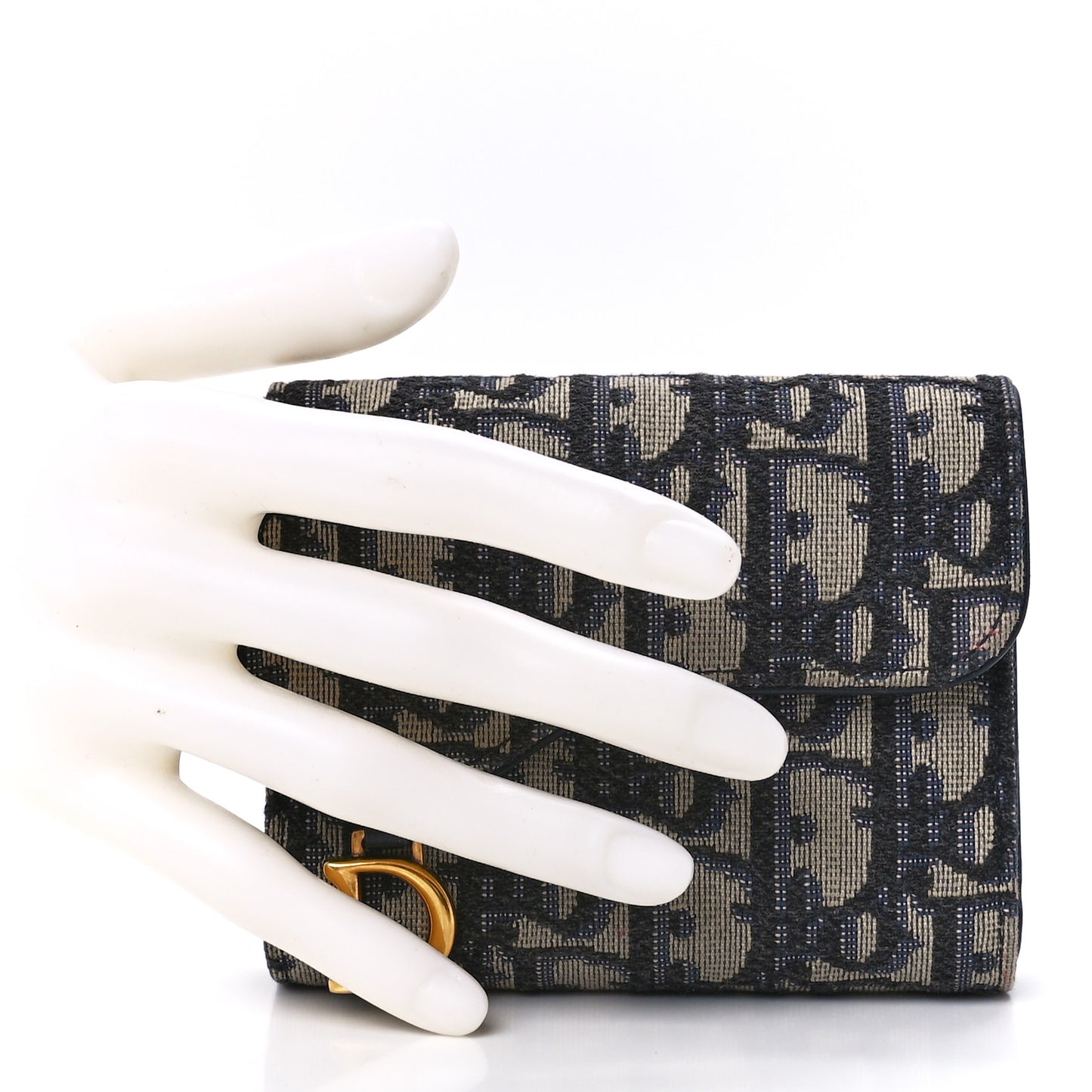 Oblique Saddle Lotus Wallet Blue