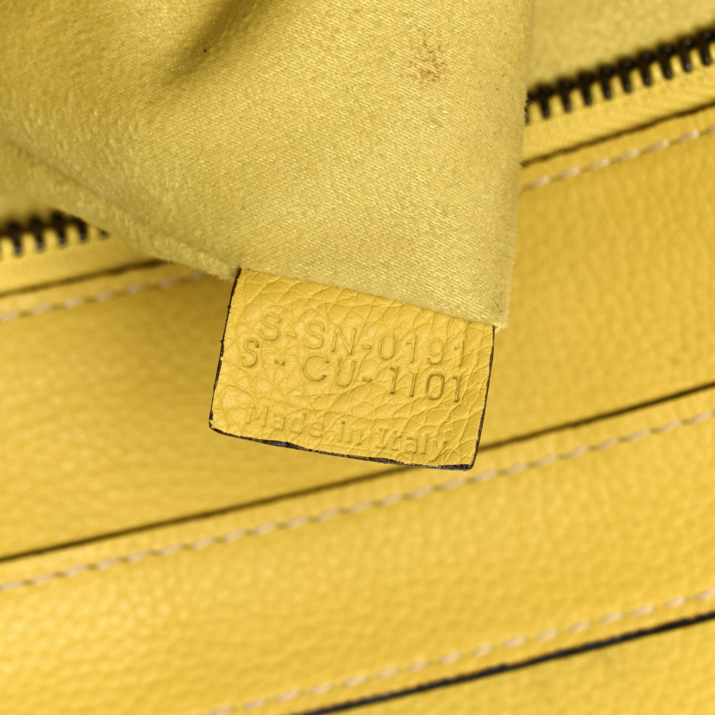 Drummed Calfskin Mini Luggage Citron