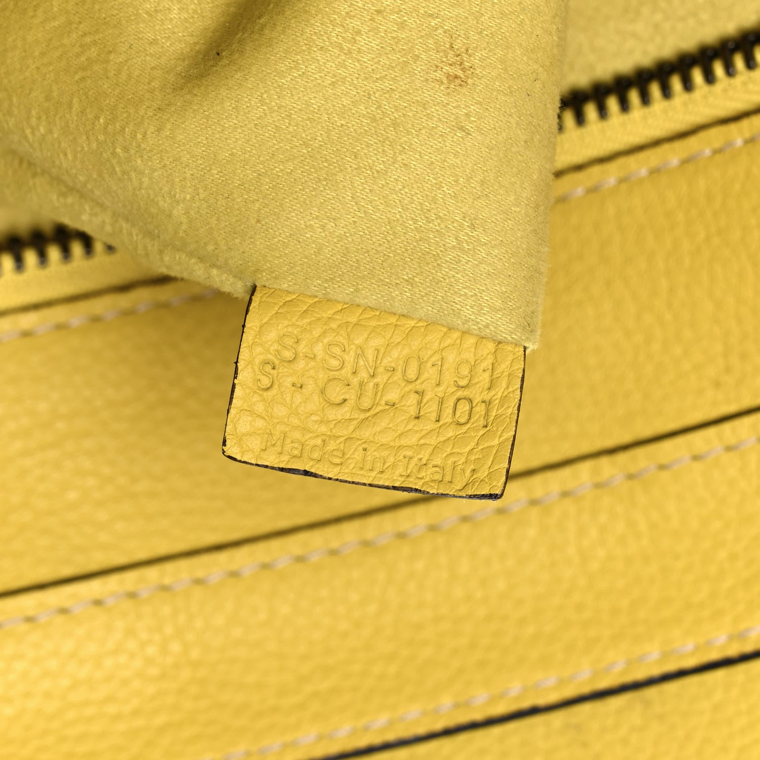 Celine Drummed Calfskin Mini Luggage Citron 11 of 12
