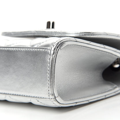 Chanel Metallic Lambskin Quilted Mini Trendy CC Clutch With Chain Silver 7 of 11