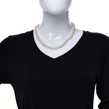 Tiffany Sterling Silver Freshwater Cultured Pearl 9-10mm Ziegfeld Necklace 2 of 4