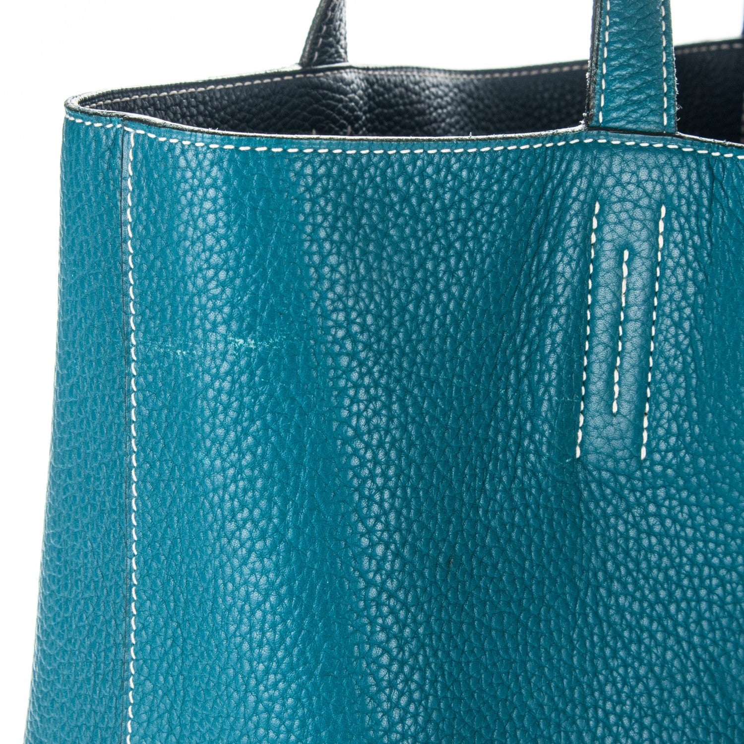 Hermes Taurillon Clemence Double Sens 36 Reversible Tote Bleu Sapphire Izmir 10 of 19