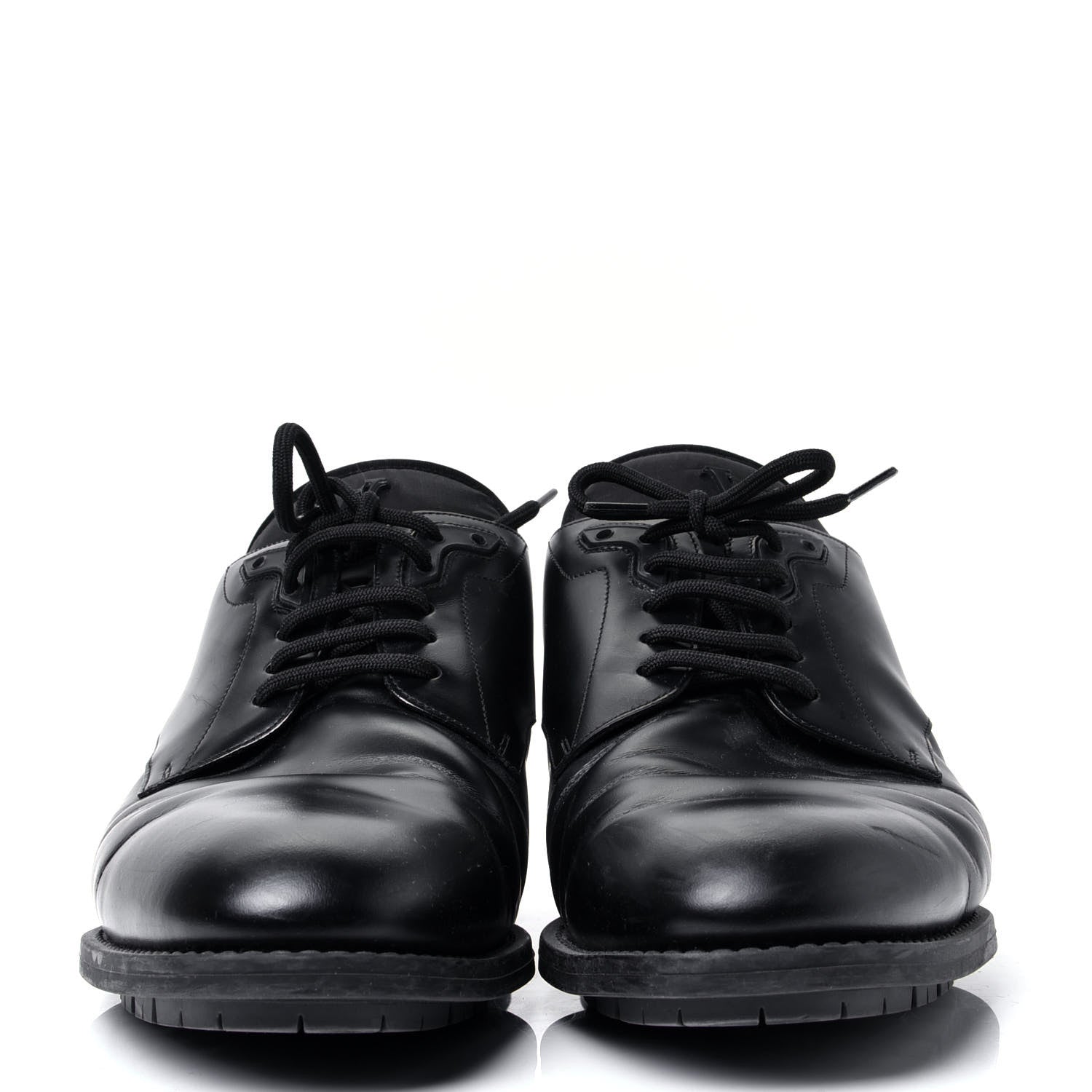 Louis Vuitton Calfskin Mens Formal Derby Shoes 8 Black 2 of 10