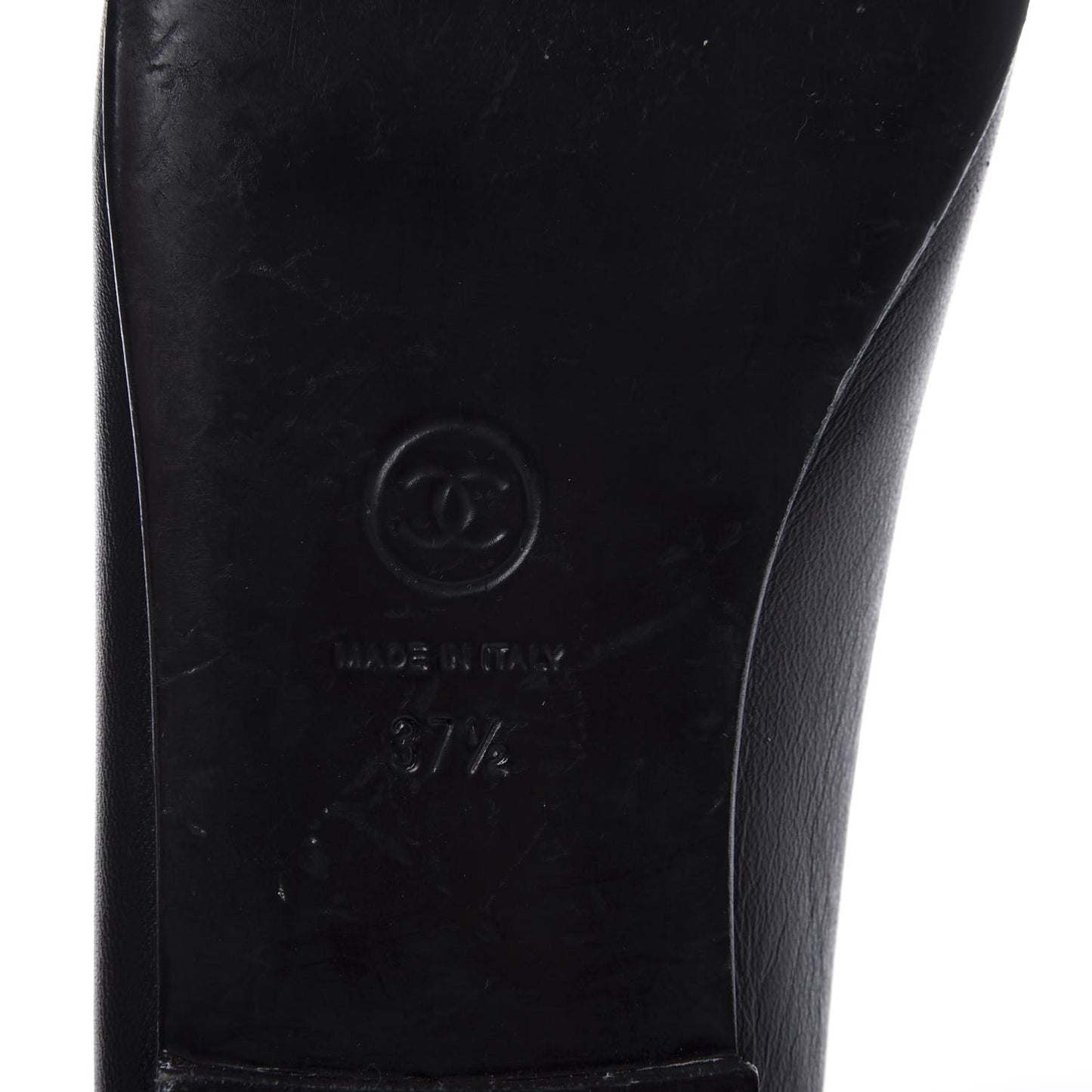Lambskin Patent Cap Toe Ballerina Flats 37.5 Black