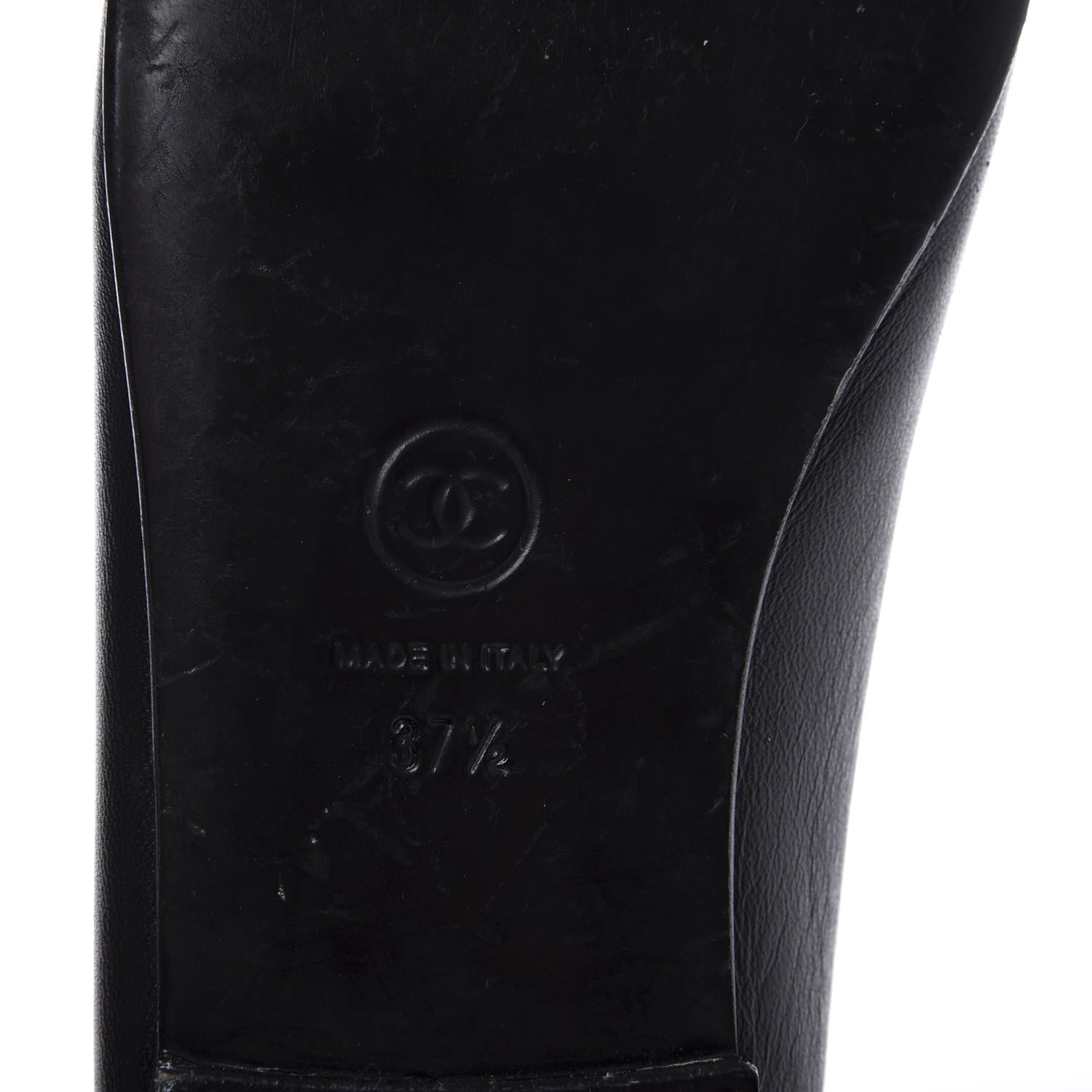 Chanel Lambskin Patent Cap Toe Ballerina Flats 37.5 Black 9 of 10
