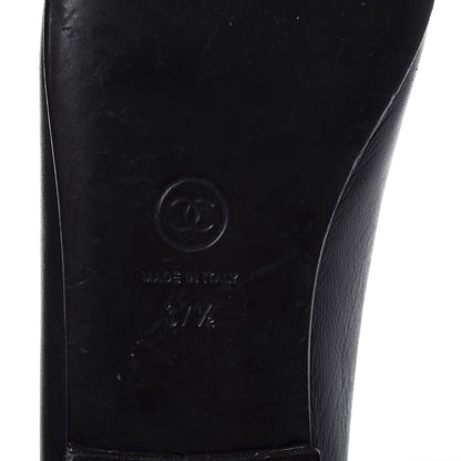 Chanel Lambskin Patent Cap Toe Ballerina Flats 37.5 Black 9 of 10