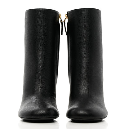Givenchy Grained Calfskin G Cube Heel Ankle Boots 37 Black 2 of 12