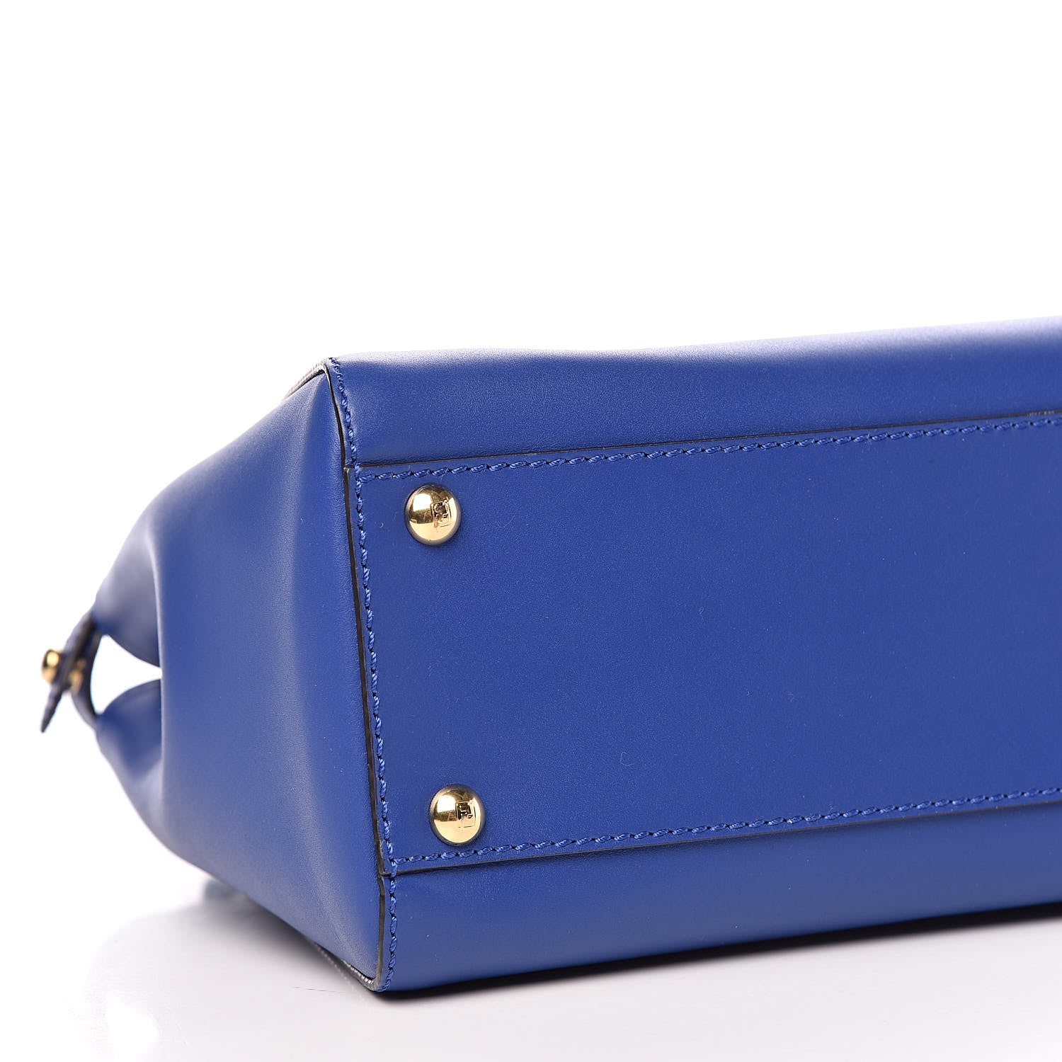 Fendi Vitello Morgan Fabric Jacquard Pequin Medium Peekaboo Iconic Satchel Blue Neon Tobacco 10 of 11