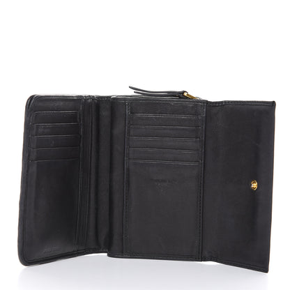 Miu Miu Nappa Matelasse Tri-Fold Flap Wallet Black 5 of 21