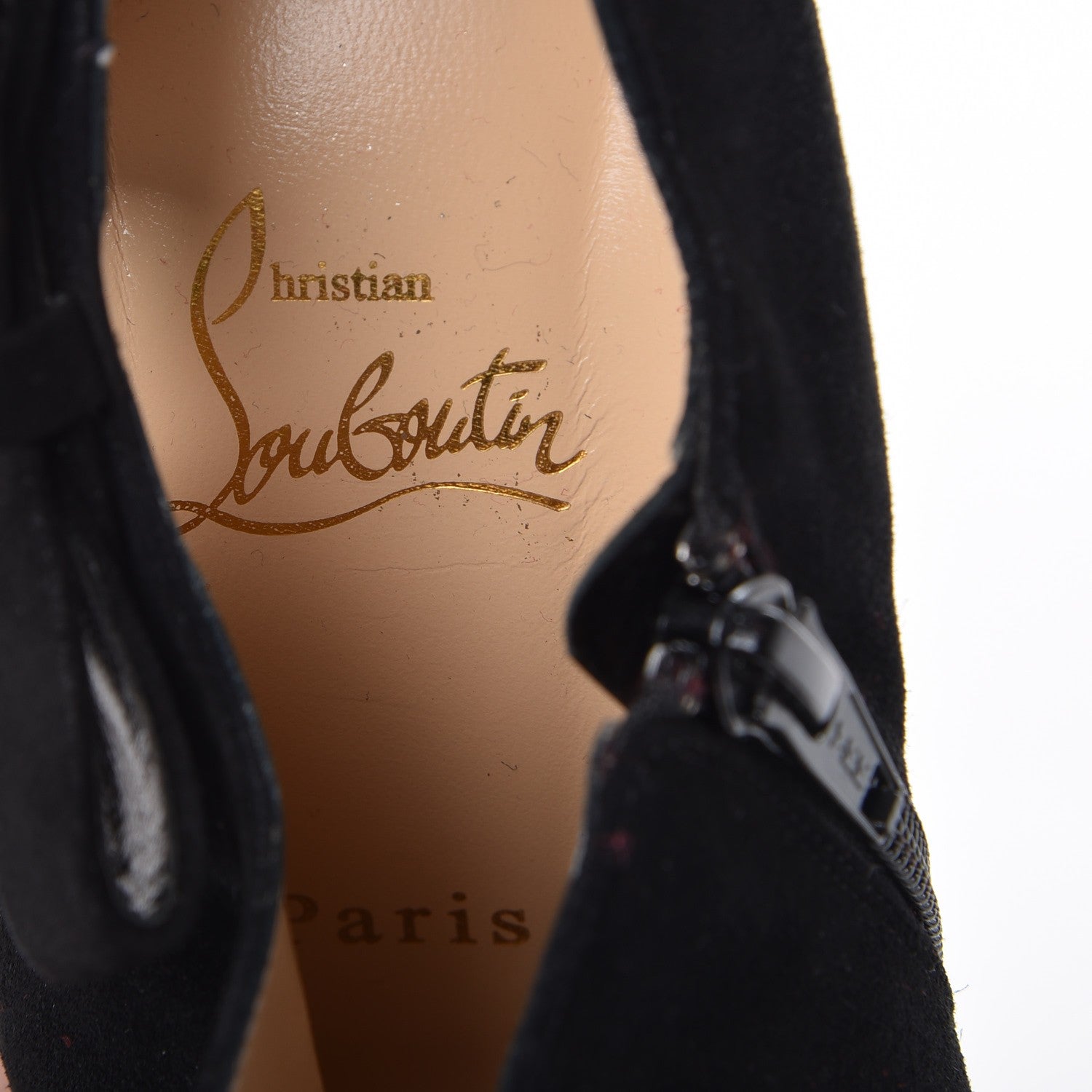 Christian Louboutin Suede Bow 100 Booties 37.5 Black 7 of 9