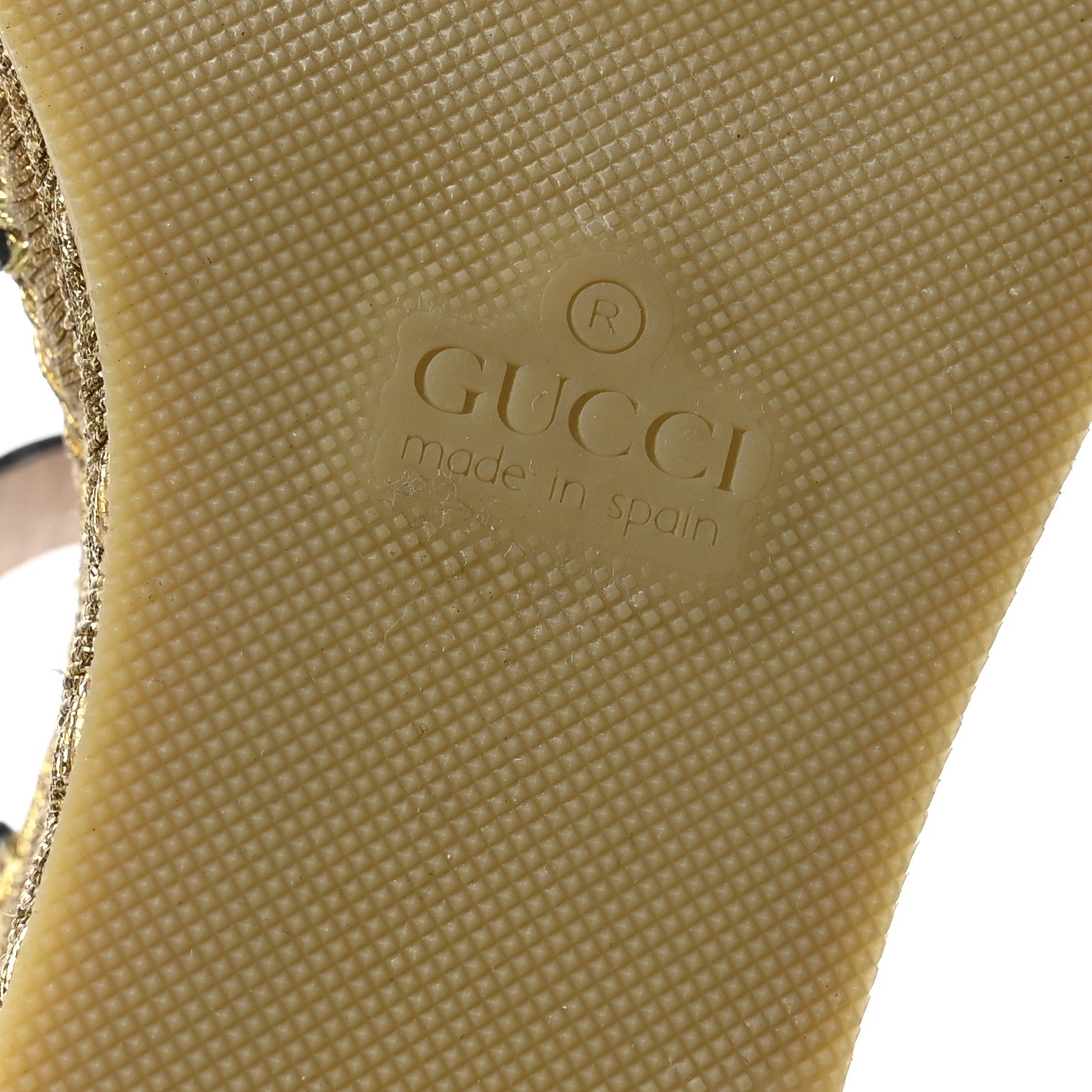 Gucci Calfskin Espadrille Platform 95 Wedge Sandals 36 Blu Agata Oro Vecchi 7 of 8