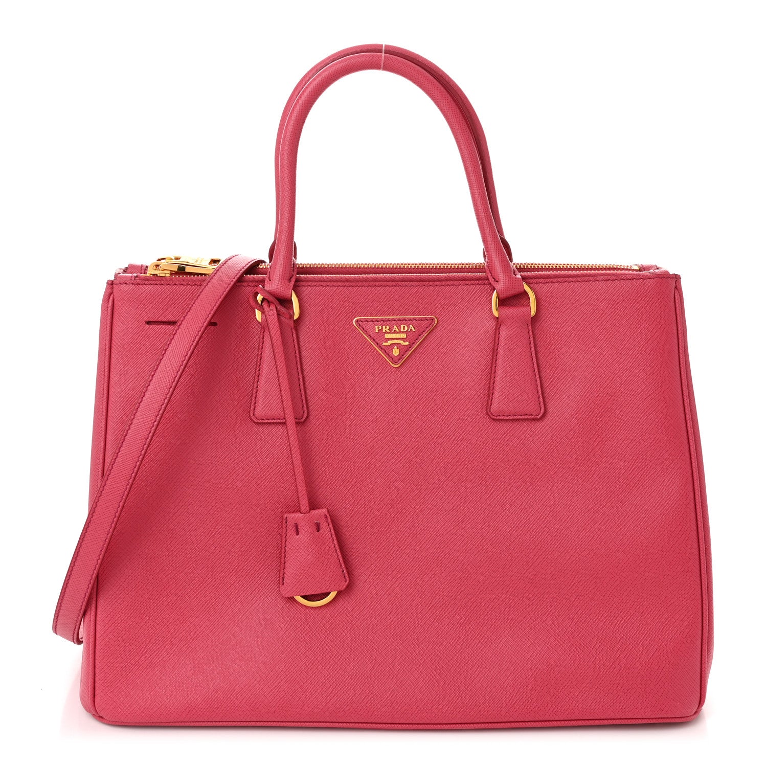 Prada Saffiano Medium Galleria Double Zip Tote Peonia 1 of 11