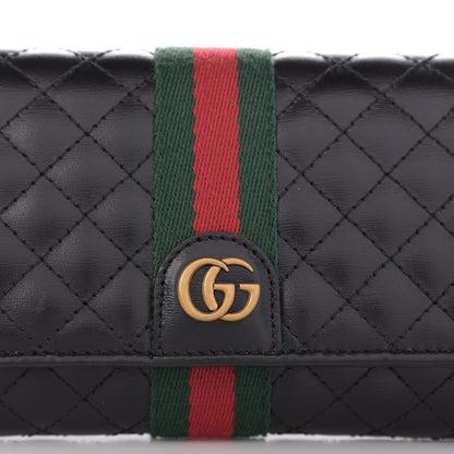 Gucci Calfskin Web Trapuntata GG Continental Wallet Black 11 of 13