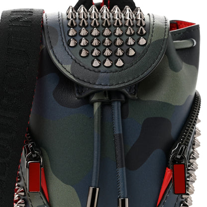 Christian Louboutin Calfskin Spiked Camouflage Mini Explorafunk Keyring Bag Multicolor 7 of 9