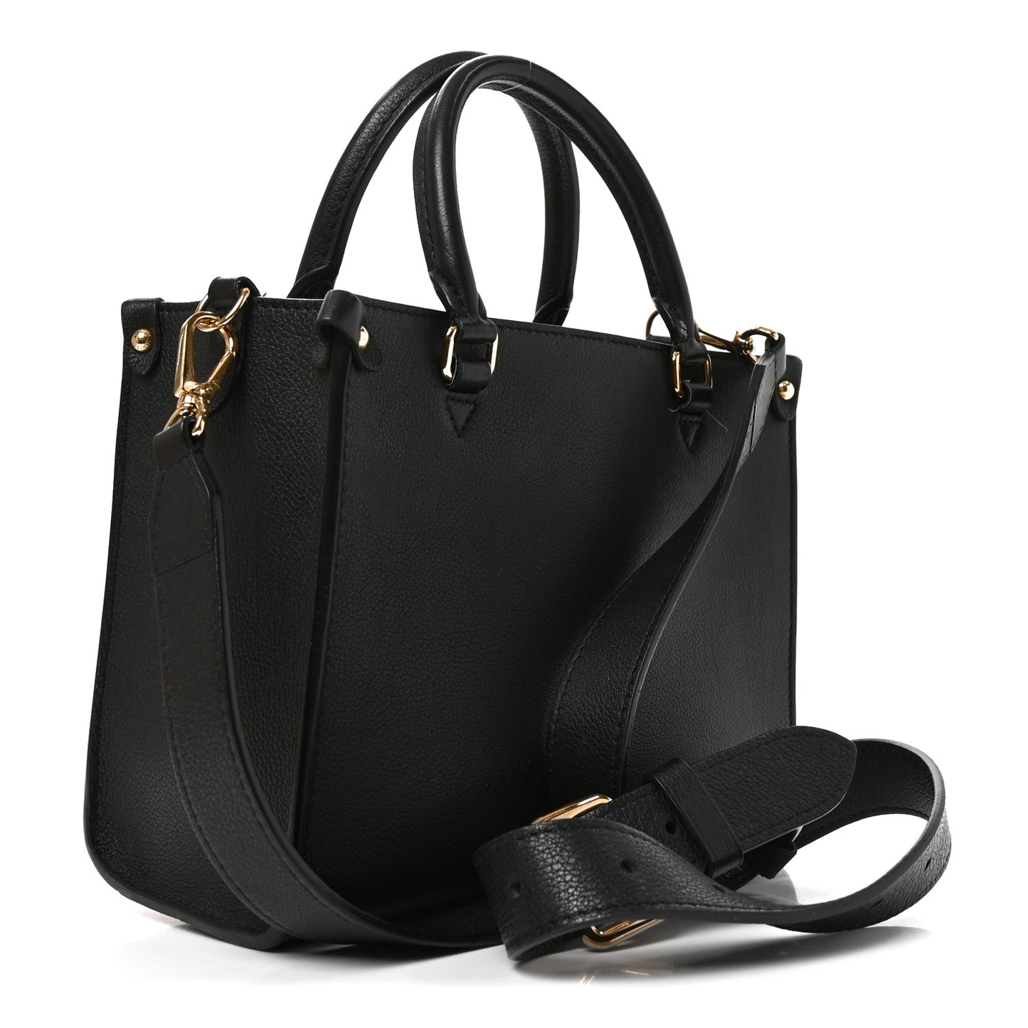 Calfskin Lock & Go Tote Black