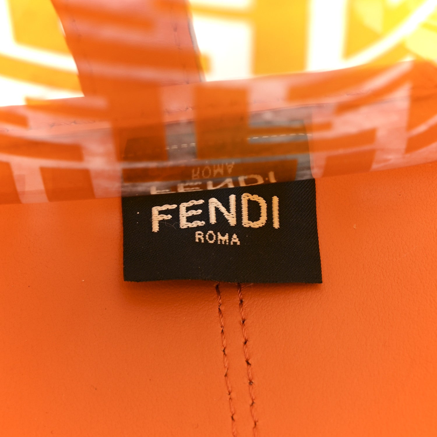 Fendi TPU FF Vitello Century Plexiglass Small Runaway Shopper Tote Aranciata 6 of 17