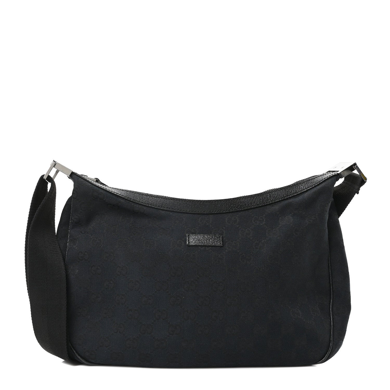 Gucci Monogram Medium Half Moon Hobo Black 1 of 10
