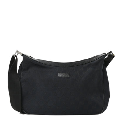 Gucci Monogram Medium Half Moon Hobo Black 1 of 10