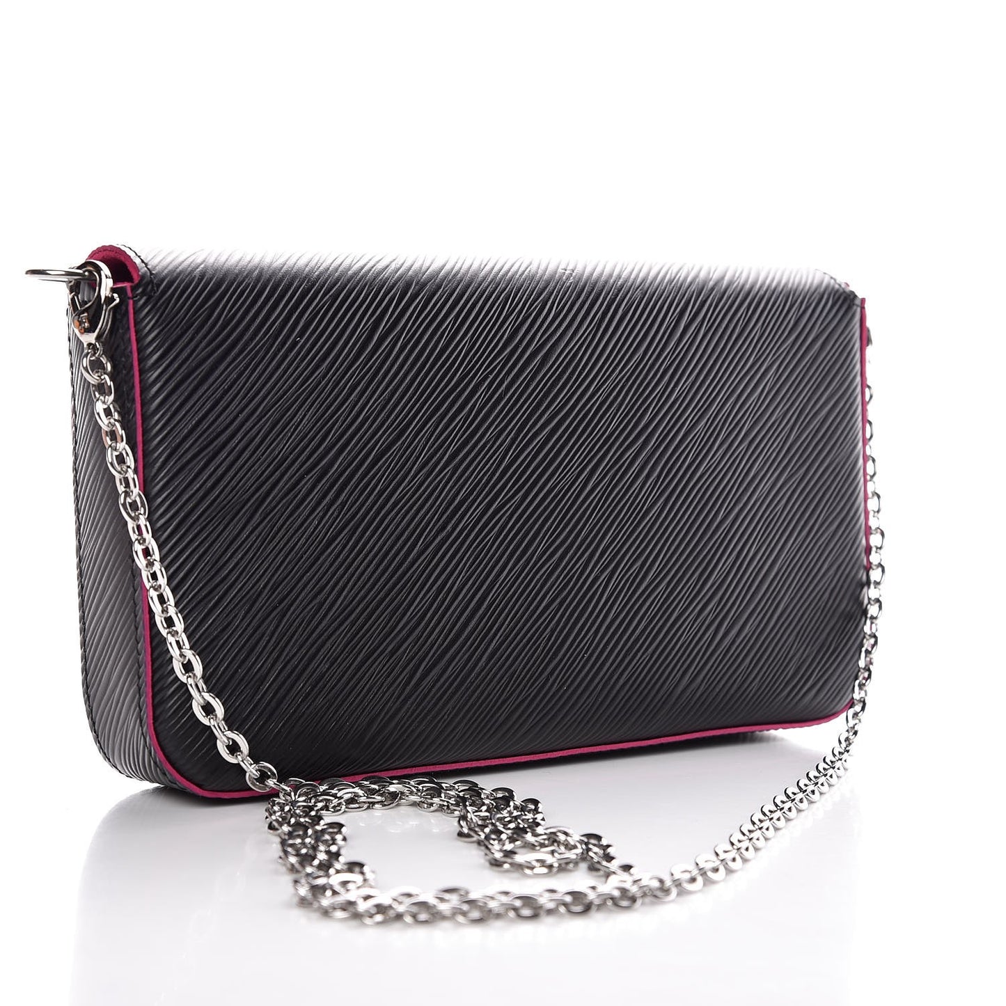 Epi Pochette Felicie Black Hot Pink