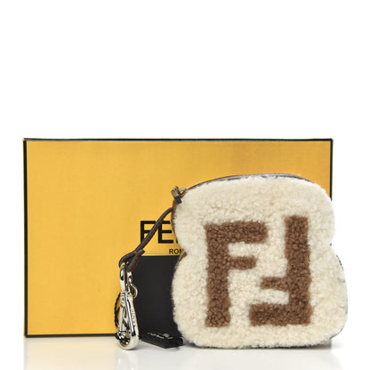 Fendi Shearling Vitello Century Toast Bag Charm Latte Terra 3 of 3