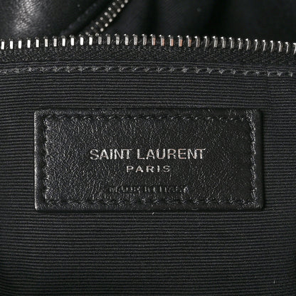 Saint Laurent Lambskin Quilted Medium Loulou Puffer Monogram Chain Satchel Black 6 of 9