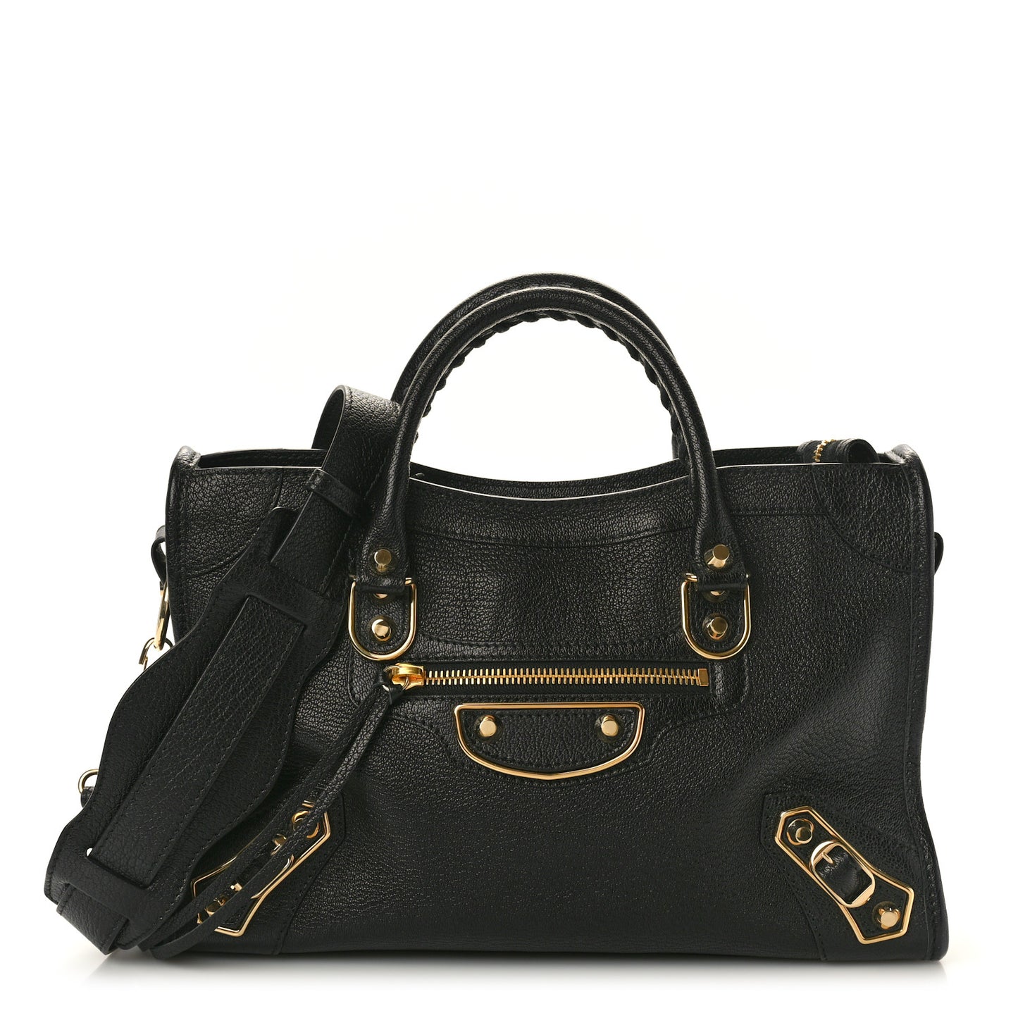 Chevre Gold Metallic Edge Hardware S City Black