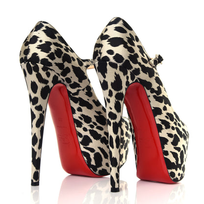 Christian Louboutin Tissu Leopardino Lady Daf 160 Pumps 39 Black White 4 of 7