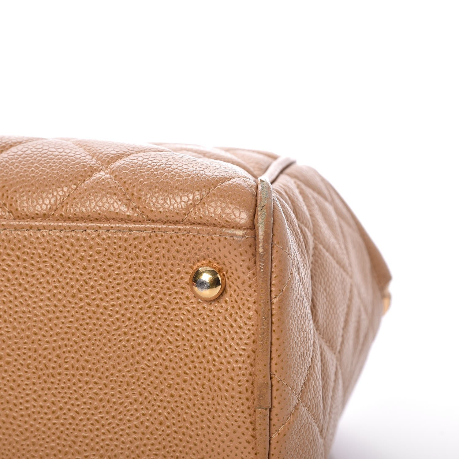 Chanel Caviar Quilted Large Bowler Bag Beige 9 of 15