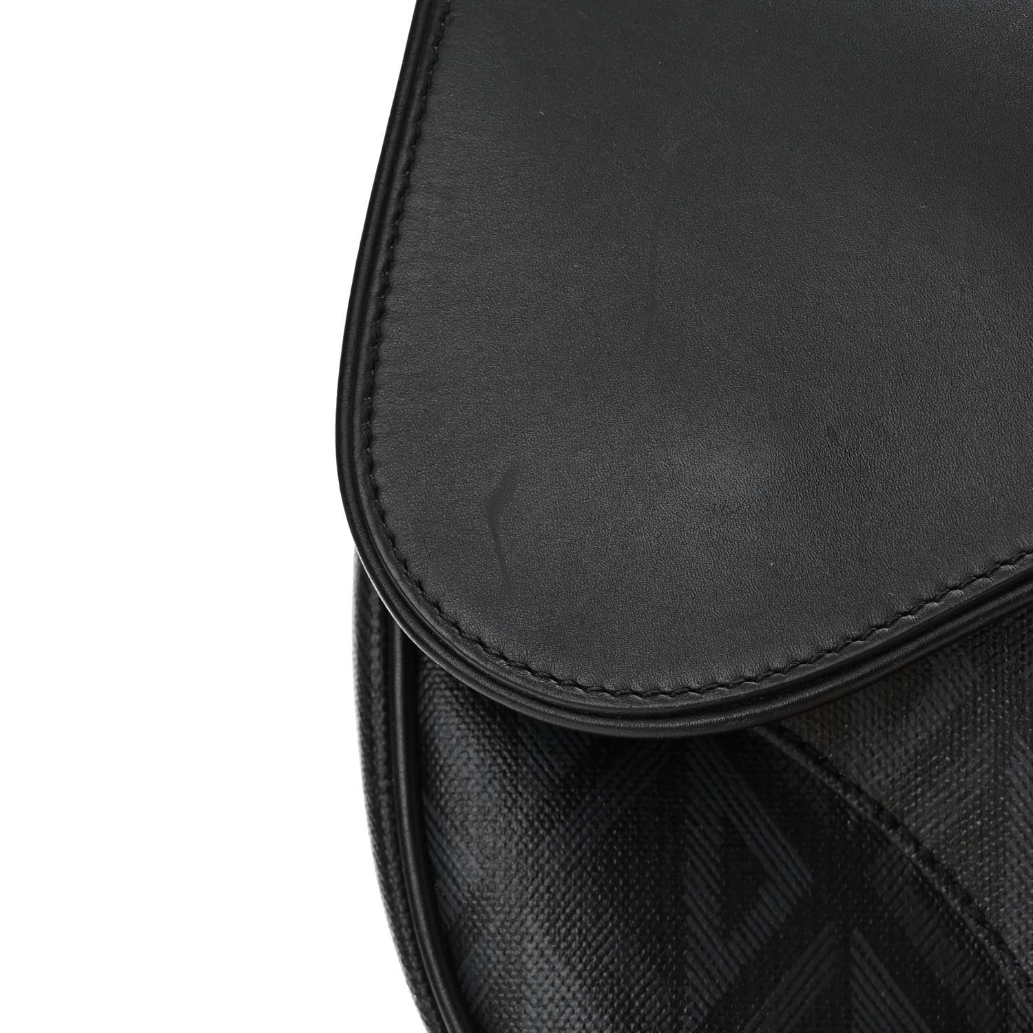 Christian Dior Smooth Calfskin Canvas CD Diamond Mens Saddle Bag Black 14 of 16