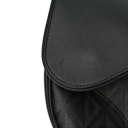 Christian Dior Smooth Calfskin Canvas CD Diamond Mens Saddle Bag Black 14 of 16