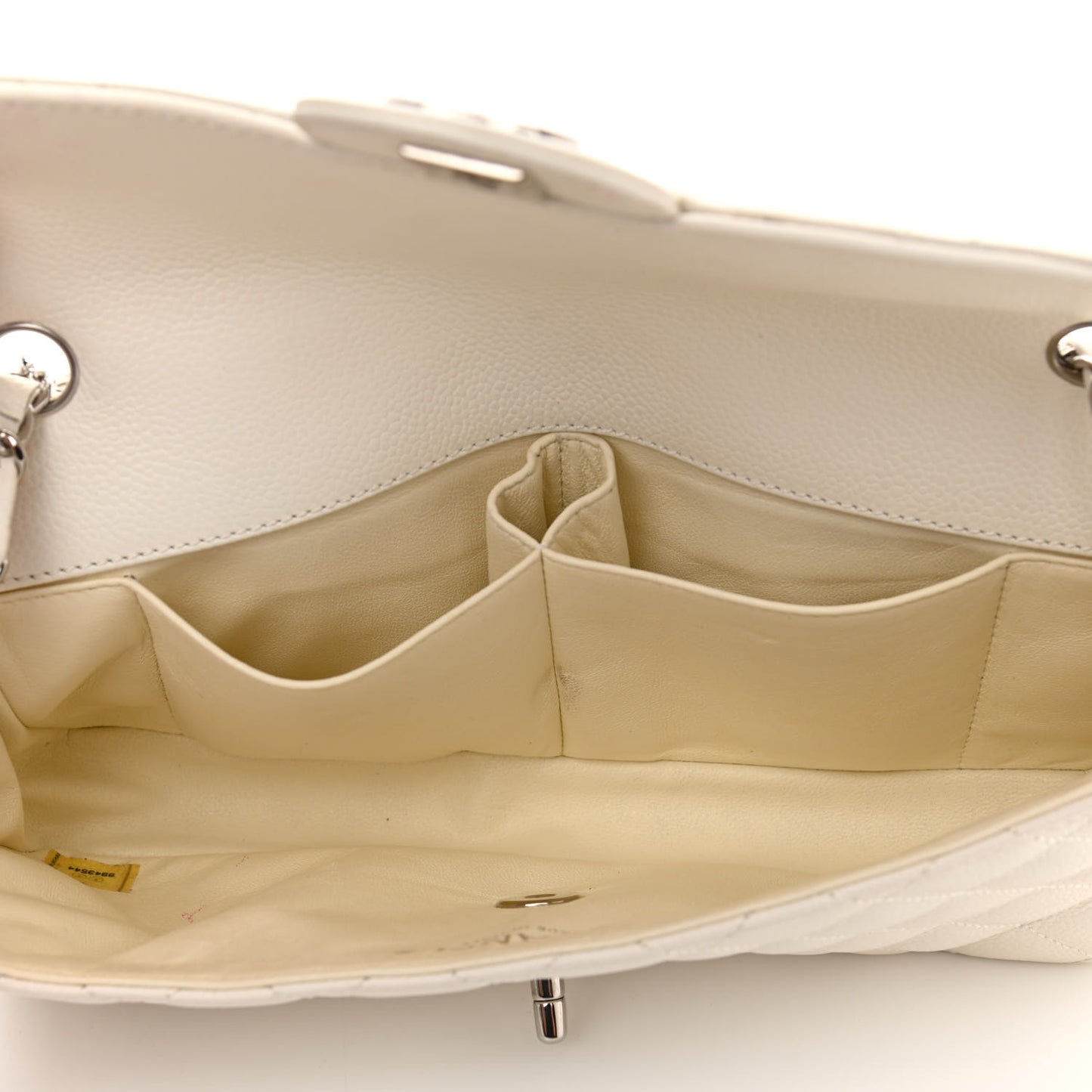 Caviar Quilted East West Flap White