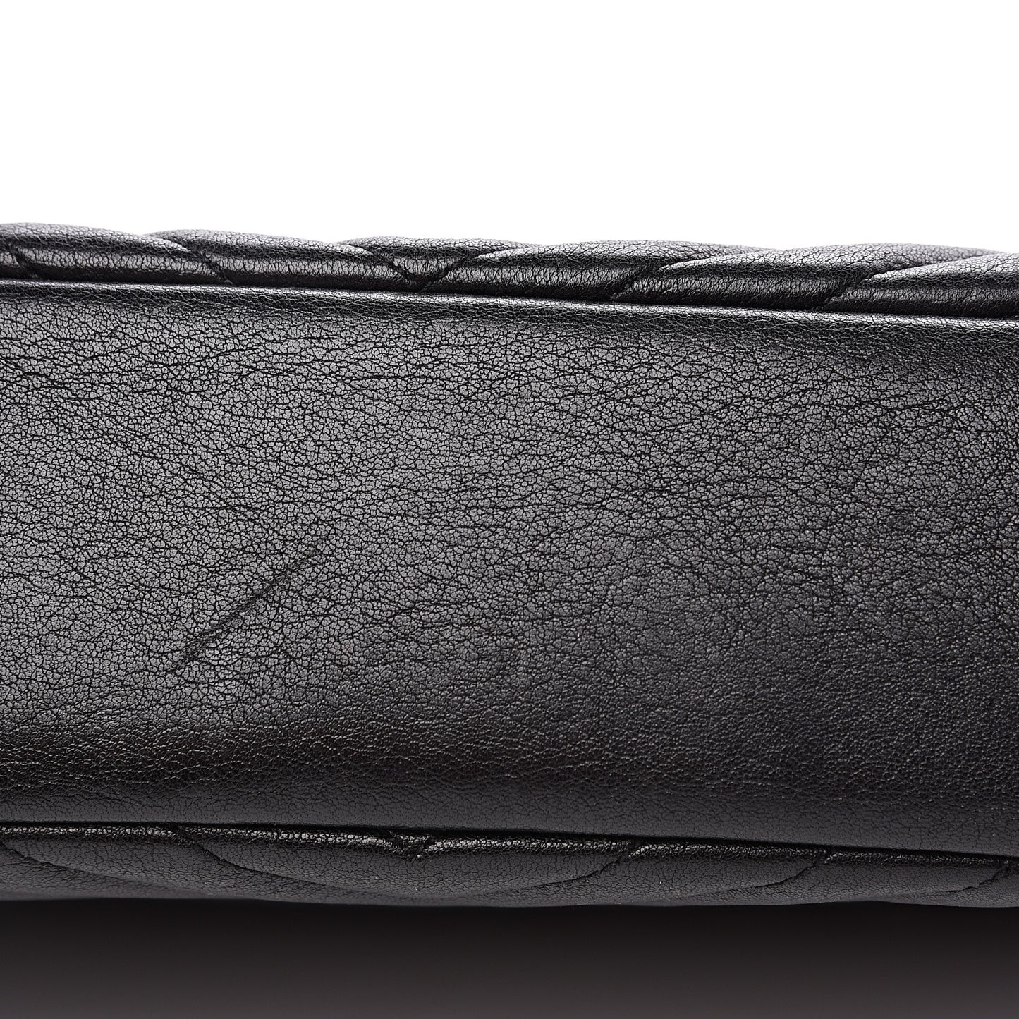 Sheepskin Matelasse Chevron Monogram Large College Satchel Black