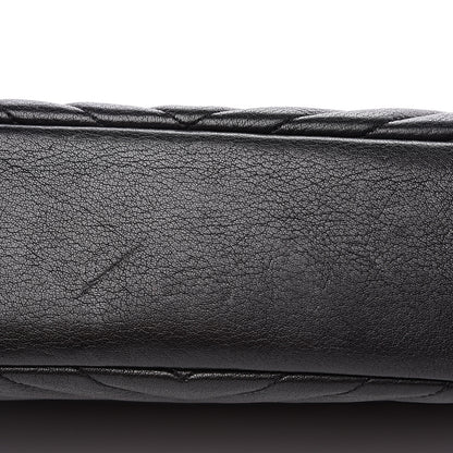 Saint Laurent Sheepskin Matelasse Chevron Monogram Large College Satchel Black 7 of 14