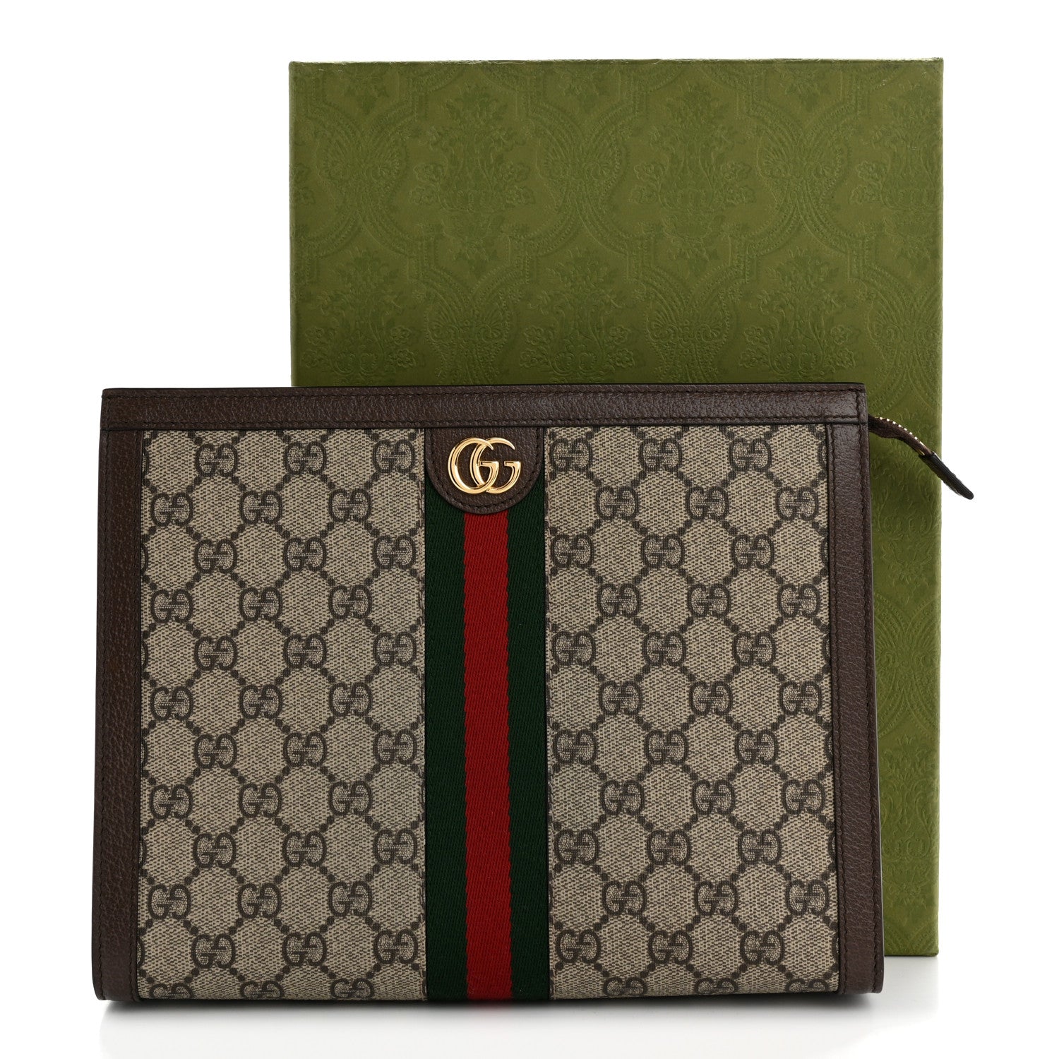 Gucci GG Supreme Monogram Web Ophidia Pouch Brown 8 of 8