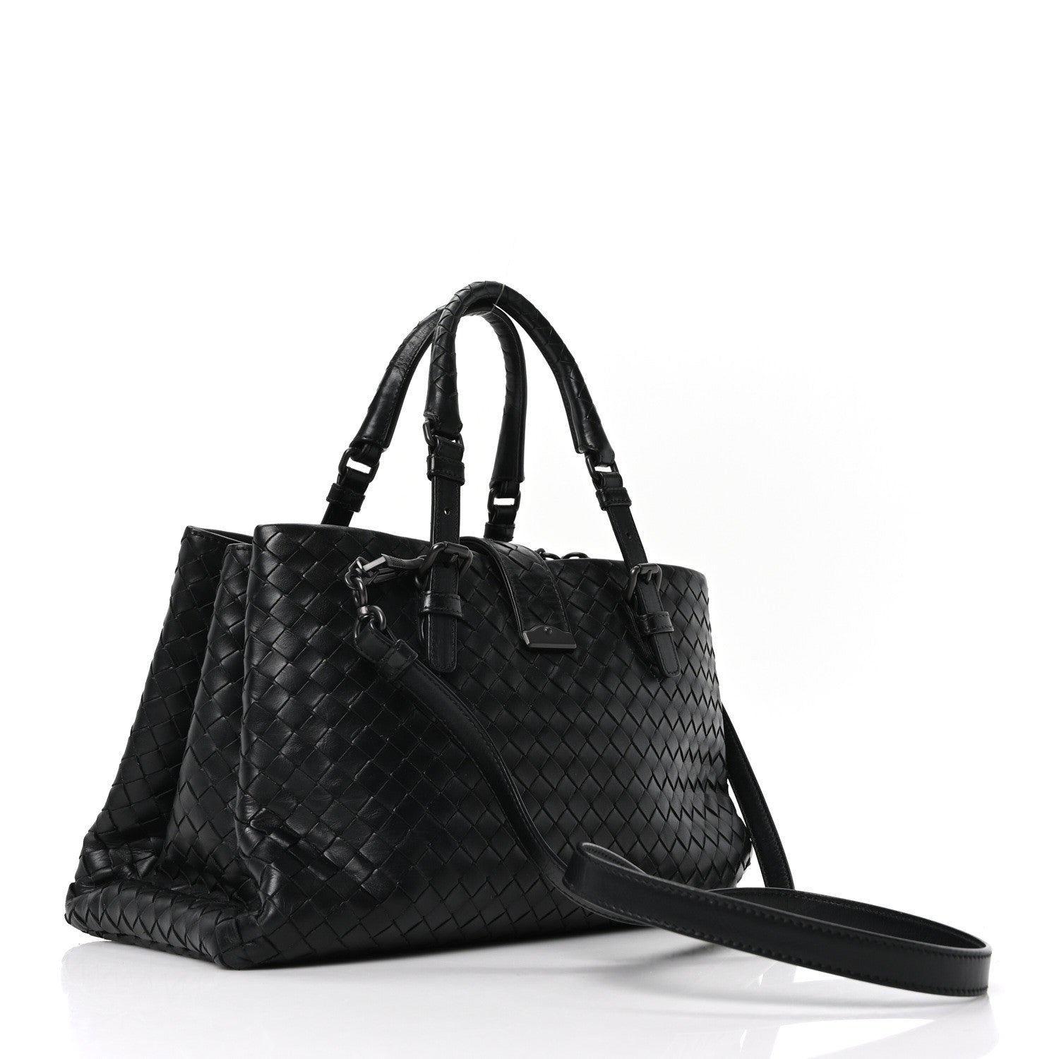 Bottega Veneta Light Calf Intrecciato Small Roma Black 3 of 9