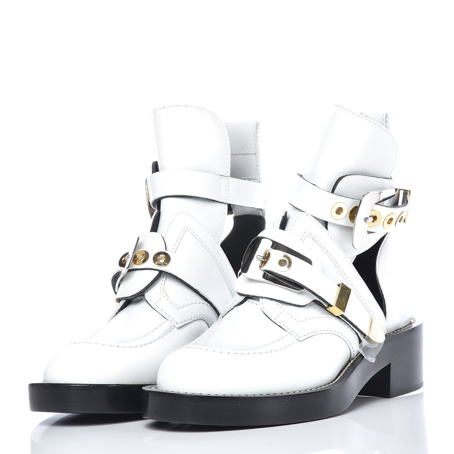 Balenciaga Brushed Calfskin Ceinture Ankle Boots 36 White 3 of 13