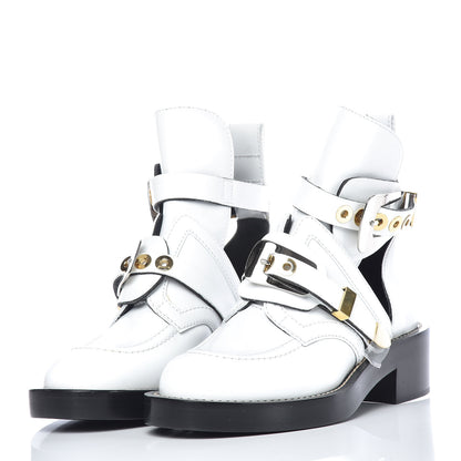 Balenciaga Brushed Calfskin Ceinture Ankle Boots 36 White 3 of 13