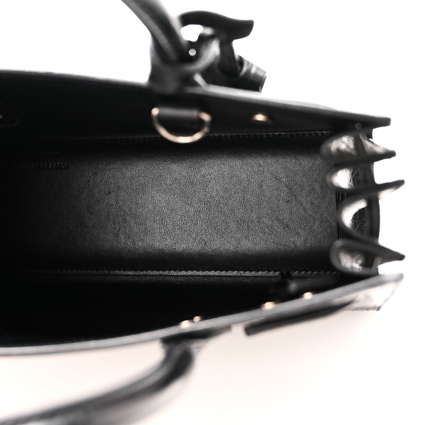 Calfskin Crocodile Embossed Nano Sac De Jour Black
